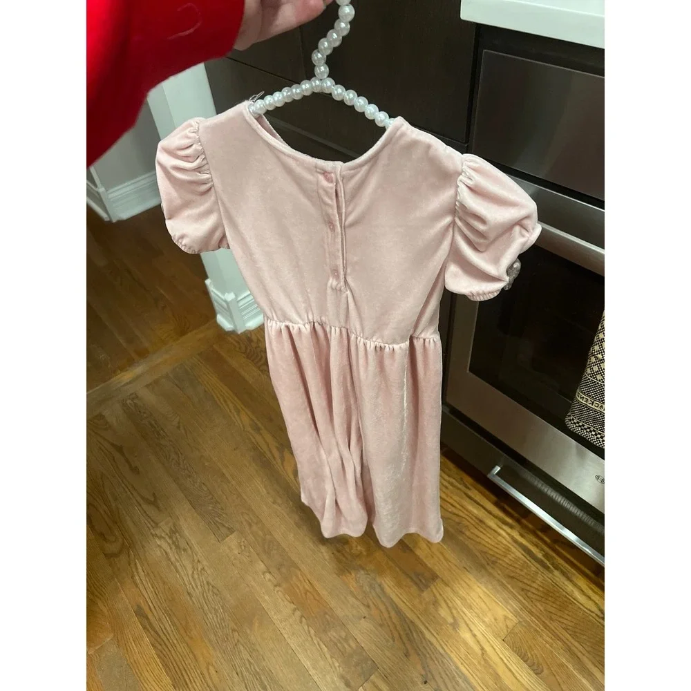 Gap Toddler pink‎ Velour Bow-Sleeve Jumpsuit girls 5